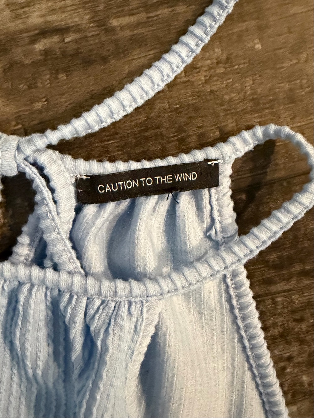 Light Blue women’s ribbed  Romper - Brand Unspecified - Picture 2 of 3